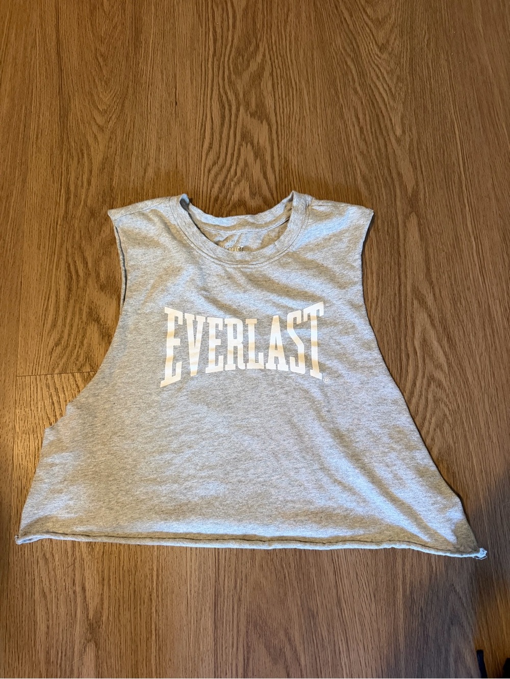 Everlast Light Gray Cropped Workout Tank with White Logo